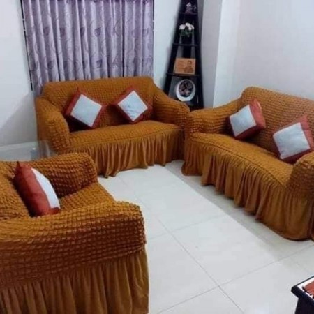 2+2+1 sofa cover golden colour