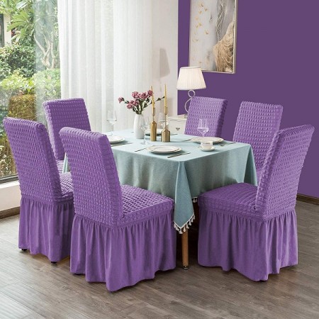 chair cover 6 pis purple